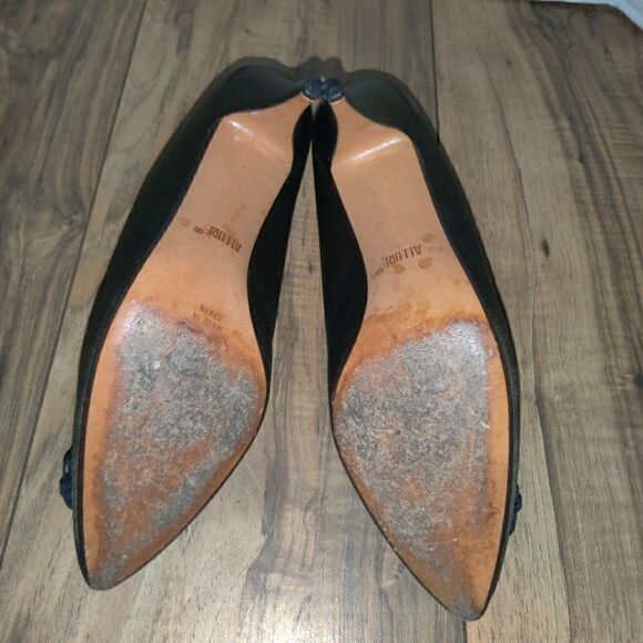 Allure Women's Army Green Pumps Size 8 High Heel Career Pointed Toe Party. They - Picture 5 of 8